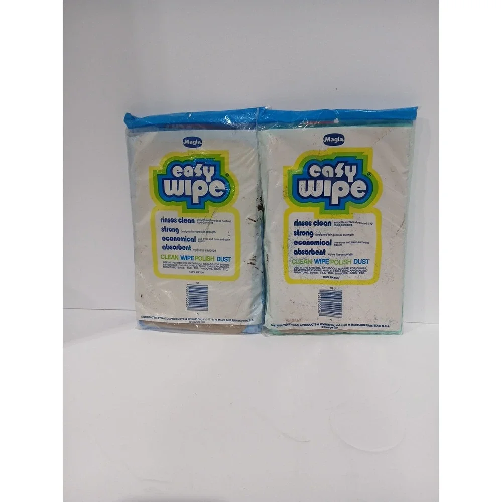 Vintage 80's Magla EASY‎ WIPE Wiping Cloths Rayon Prop Nostalgia Dead stock